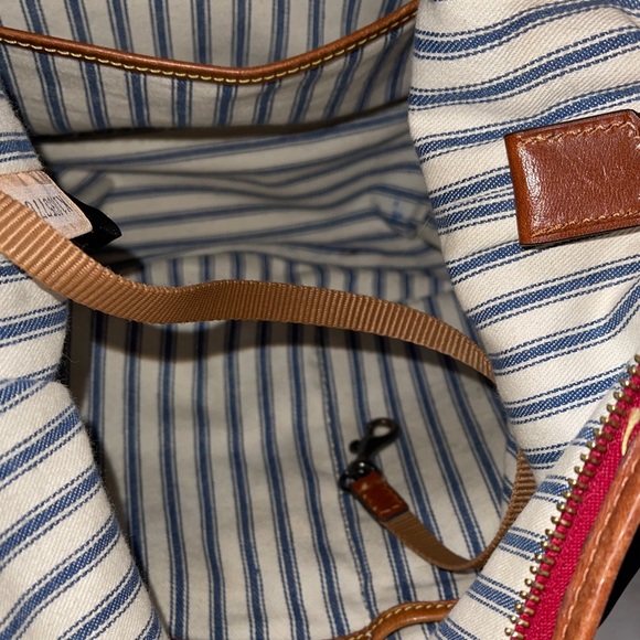 Dooney and Bourke Nylon Navy Blue and Brown Leather Shoulder Bag Dooney Bourke - Picture 7 of 11